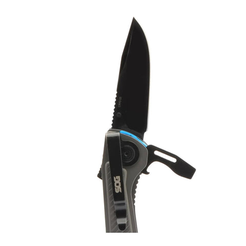 Everyday Carry 7 Tools Multi-Tool In CRYO D2 Steel With Compact Pocket Size, stainless steel blade, urban gray and cyan finish
