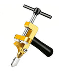All In One Glass And Tile Cutter Kit With T Handle And Breaker Pliers for Easy Scoring and Snapping, close-up of T handle design