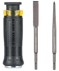 SDS Demolition Screwdriver Set With Flat Chisel And Bull Point Tips For Rotary Hammer Drills And Handheld Pry Bars