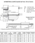 Diagram of Big Time Commercial Bi Fold Door Hardware Kit Delivers 180 Degree Swing For Wood Doors Up To 110 Lbs with specifications and dimensions.