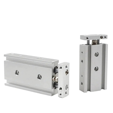 Stainless Steel Pneumatic Air Cylinder Dual Rod Double Shaft CXSM Series 20x10 To 20x100 Bore And Stroke Options, side view