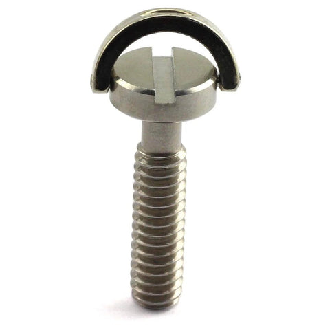 Front view of Two Pack One Quarter Twenty D Ring Stainless Steel Camera Fixing Screws For Tripod And Monopod Quick Release Plates 26mm Shaft Mounting Screws Durable Rust Resistant Hardware For Secure Camera Setup
