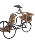 Killer Vintage Asian Rickshaw Driver Card Holder With Sleek Metal Body And Super Cool Rattan Detailing Perfect For Your Desk Or Shelves Bringing Fresh Home Office Energy To Your Space At Seven By Four Inches Wide.