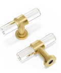 10 Pack T Shape Acrylic Cabinet Knobs With Gold Tone Zinc Alloy Bases For Dresser And Cupboards Clear Acrylic Pulls