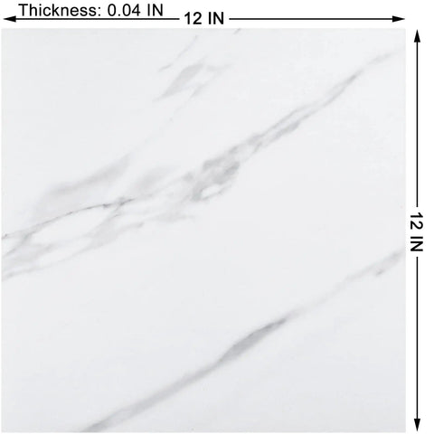 White Marble Peel And Stick Floor Tiles 12x12 Self Adhesive Waterproof Vinyl Flooring For Bathroom Kitchen Laundry Camper Bedroom 20 Pack