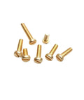 Badass Brass Cheese Head Slotted Machine Screws Din84 Metric Hardware Assortment assorted brass screws on a white background.
