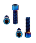 M8x20mm Allen Bolts Set Stainless Steel Hex Bolts in Burnt Blue Titanium Finish for bikes, motorcycles, and cars, 4 pack