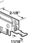 Adjustable Steel Sliding Door Roller Assembly With Ball Bearing Nylon Wheel For Mirrored Closet Doors No Sweat Setup T Shaped Tab Design Easy Install with dimensions.