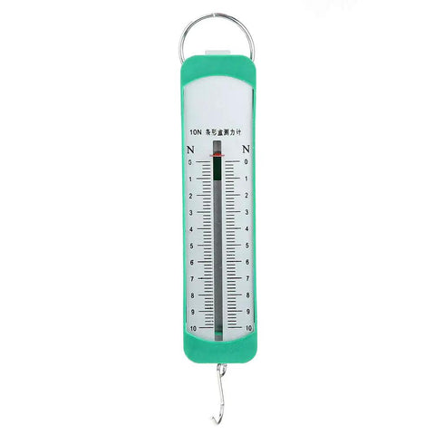 10 Newton Spring Dynamometer For Physics Lab Experiments A Hands On Dope Tool To Measure Force And Mass Up To 1 Kilogram Easy To Use Classroom And Home School Lab Instrument For Great Hands On Practice, green plastic, 15.5 cm