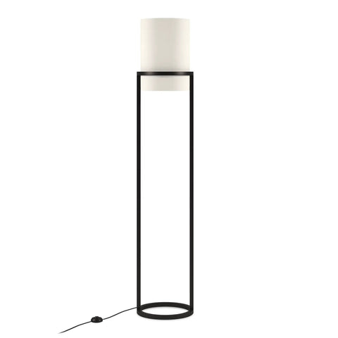 62 Inch Tall Floor Lamp With Blackened Bronze Finish And French Drum Linen Shade For Elegant Living Room Lighting LED Compatible Bulb Sold Separately Or LED Bulbs Optional