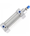 No Nonsense Heavy Duty SI Series Pneumatic Air Cylinder Mechanical Actuator with 500mm stroke, silver aluminum finish, for industrial applications.