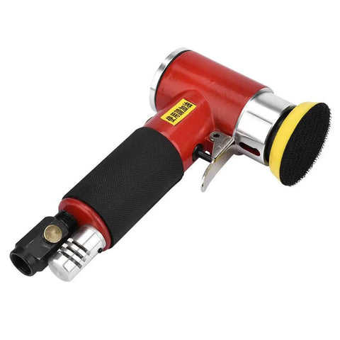Badass 2 Inch Pneumatic Angle Grinder Offering Lightning Fast Grinding And Flawless Swirl Free Polishing At A Steady 1800 RPM For Demanding Auto Shop And Industrial Metal Projects, showing red design with black grip.