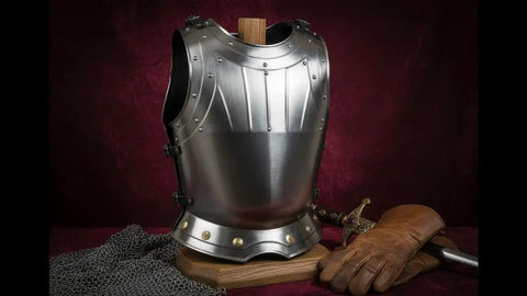 Epic Medieval Warrior Breastplate Armor Fitted Metallic Chest Plate One Size Rustic Vintage Home Decor Gift for LARP Cosplay