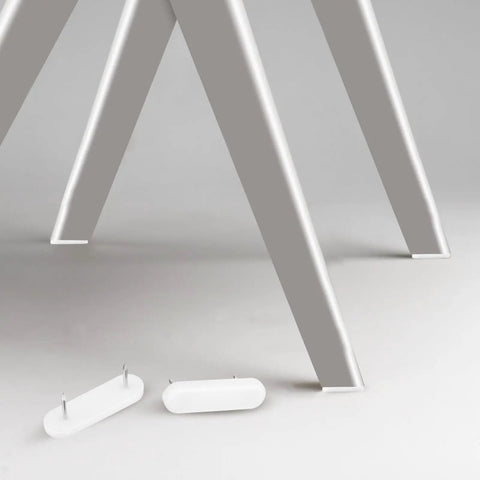 Floor Saver Chair Leg Pins And Glide Nails Set For Sofas Tables And Chairs Round Feet Pads shown with white table legs