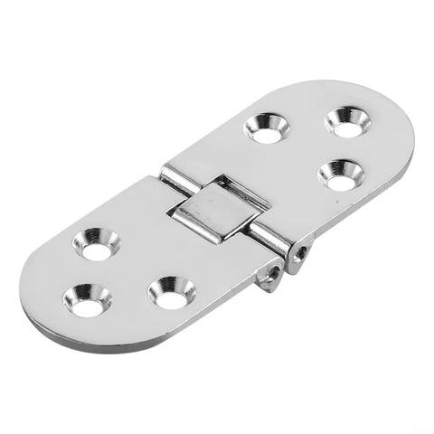 Flush Mounted Folding Table And Cabinet Door Hinge With Self Supporting Design Zinc Alloy Build Embedded Install Silver Finish 80x30mm