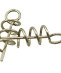 Close-up of 304 stainless steel Spring Lock Crank Hook Pins for Soft Baits, 1.5 cm, used for worm baits and lead head soft plastics.