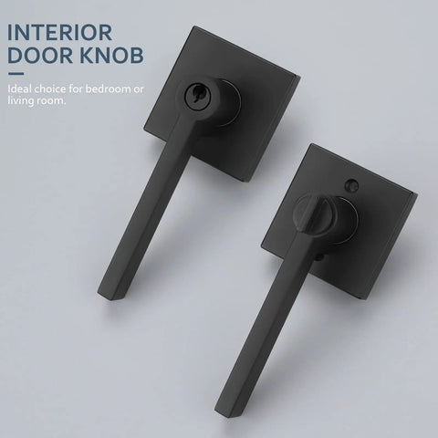 Six Pack Keyed Alike Door Knobs With Lock And Key Matte Black Door Handles For Interior And Exterior Doors Modern Lever Entry Door Lock Set Durable Build Easy Install No Brainer Thumb Turn Privacy Lock