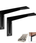 Heavy Duty Wall Mount Floating Shelf Brackets Right Angle Corner Iron L Brackets Rust Resistant Finish built like a tank for stability.
