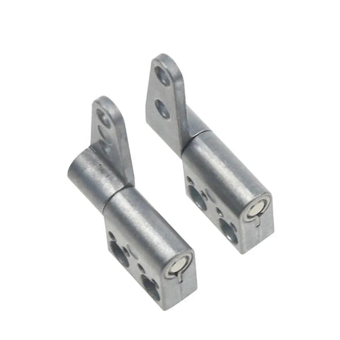 Small Door Shaft St-7a Positioning Control Constant Torque Micro Hinge 0.9Nm For Cabinet Doors, silver metal, detailed close-up.