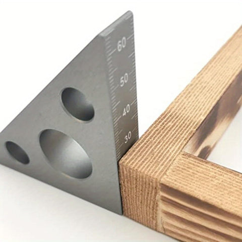 Two Pack 45 Degree Aluminum Angle Ruler With Dual Inch And Metric Scales Triangle Carpenter Tool For Woodworking Precision Marking Square