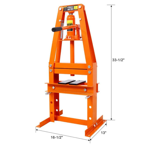 Built Like A Tank 6 Ton Hydraulic Shop Press Heavy Duty Benchtop A Frame Stand With Adjustable Height And Safety Valve Badass Garage Workhorse For Fast Auto Repair And Metal Fabrication Coated In Bright Orange