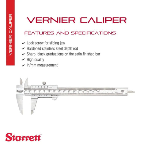 Vernier Caliper With Hardened Stainless Steel Depth Rod And Lock Screw Built For Pro Grade Precision, black graduations