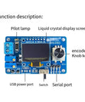 DIY Mini Digital Oscilloscope Kit With STC8K8A Microcontroller, showing ports, OLED, and components for electronics projects.