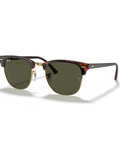 Clubmaster Low Bridge Fit Square Sunglasses With G-15 Green Lenses, 55mm Tortoise On Gold Frame, Unisex Shades, side view