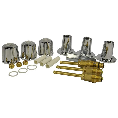 Remodel Kit For Gerber 3-Handle Tub And Shower Faucets With Chrome Knob Handles, Includes 11B 1H C And 11B 4D Stems And Seats