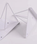 Dope Heavy Duty Triangle Shelf Brackets, Badass Wall Mount Floating Support, Industrial Corner Hardware For Bookshelves And Home Decor, 2 Pack Gold White Finish, white metal brackets with triangular design.