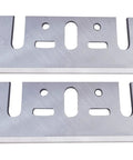 Heavy Duty 3 1/4 TCT Tungsten Carbide Planer Blades Replacement For Makita Dewalt Bosch Ryobi Handheld Tools, showing two blades.