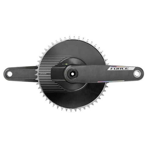 Top view of Force 1 AXS Power Meter Crankset 165mm 12 Speed 50T Aero Chainring 8 Bolt Direct Mount Dub Spindle Black for Road Bike