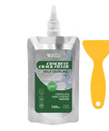 Heavy Duty Concrete Crack Filler With Slick Hydrocarbon Guard And Deep Penetrating Base Seal For Auto Shop Floors and Driveways in a 7.05oz pouch with a yellow applicator.