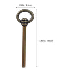 Vintage Bronze Ring Cabinet Pull Handle With Screws For Kitchen Dresser Cupboard Furniture Hardware Retro Metal Ring Knob For Classic Cabinets And Timeless Decor Upgrade Home Improvement Old School Charm, measured dimensions