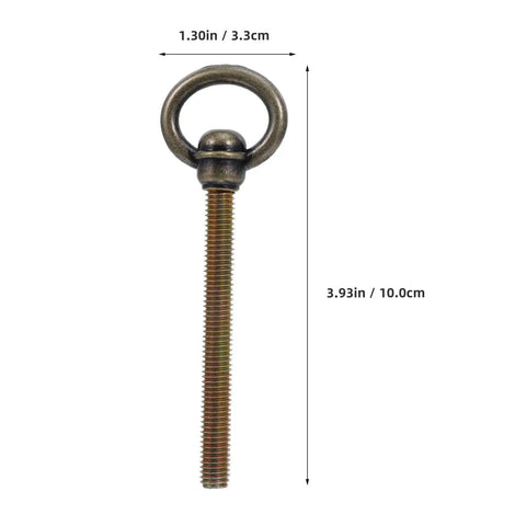 Vintage Bronze Ring Cabinet Pull Handle With Screws For Kitchen Dresser Cupboard Furniture Hardware Retro Metal Ring Knob For Classic Cabinets And Timeless Decor Upgrade Home Improvement Old School Charm, measured dimensions