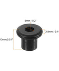 Rugged M8 T Nuts Black Carbon Steel Insert Tee Fasteners for Furniture Build shown with dimensions and detailed view.