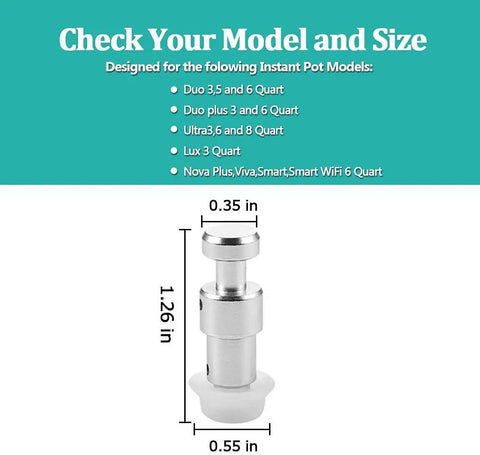 Steam Release Handle Replacement Kit For Instant Pot Duo And Duo Plus Series With Float Valve And Three Silicone Caps Fits 3 Qt 5 Qt 6 Qt with measurements