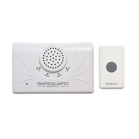 Long Range Wireless Doorbell Kit For Home And Biz With Dual Function Transmitter That Acts As Push Button Or Magnetic Door Contact