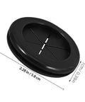 Black Rubber Grommet Kit For Cable Management With Dual Sided Buckle Design, Fire Resistant And Waterproof Desk Hole Cover For Office And Home Use, Includes Four Pieces, 2.28 in black rubber desk grommet