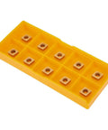 Turning Tool Holder Set With CCMT060204 HM Inserts For Steel Machining, 10 golden carbide inserts in yellow case