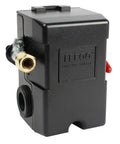 Built Tough Air Compressor Pressure Switch Control, 26 Amp, Single Port, 135-175 PSI Range, NPT 1/4 Inlet, black casing