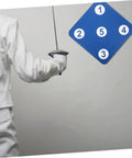 Fencer using Two Pack Rubber Fencing Targets For Practice And Training against sleek blue wall-mounted target with numbered sections.
