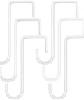 Six Pack 6 Inch Vinyl Fence Hooks White Powder Coated Steel Hangers For Indoor Outdoor Use Heavy Duty Hang Lights Plants Planters Bird Feeders