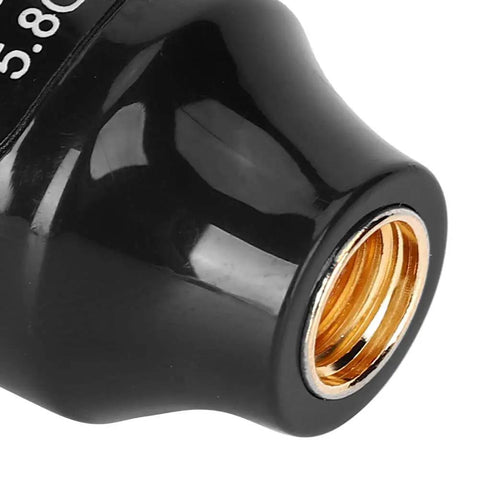 Close-up of High Gain 3dBi LHCP 5.8GHz RC Antenna Black With Inner Hole, showing easy install connector for FPV drones.