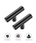 2 Inch Matte Black Cabinet Handles Set Stainless Steel Kitchen Cabinet Pulls Cupboard Hardware 10 Pack Go To Modern Durable Easy Install