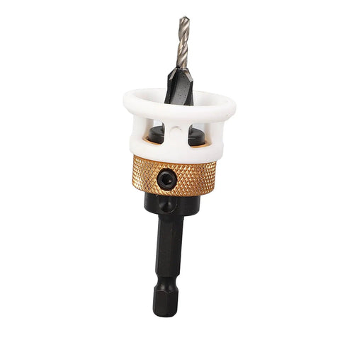 Premium 4 Flute Step Drill Bit Set For Woodworking And Metalworks Jobs With Adjustable Depth Stop Collar Alloy Steel Construction Perfect For Drilling Holes In Thick Metal, Plastic, Wood Or Plywood Without Messing Up Countersink Work On Any Diy Project, drill bit with adjustable depth stop collar and hex shank