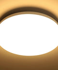 Sleek Dope Flush Mount LED Ceiling Light 15W 1250 Lumen 3000K Soft Warm White glowing on ceiling