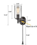 Contemporary Oil Rubbed Bronze Bubble Glass Wall Sconces Set Of Two Plug In With Switch Adjustable Up Down Lighting Backplate Mounted