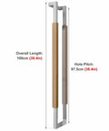 Beefy Heavy Duty Wood And Stainless Steel Door Pull Handle For Barn And Entry Doors Push Pull Grip Commercial Public Door Hardware Easy Assembly With Included Hardware 39 Inch Size