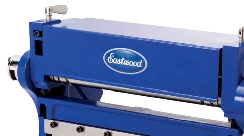 Blue 12 Inch 3 In 1 Sheet Metal Brake Shear And Slip Roll Machine For DIYers And Pros, compact design, close-up view